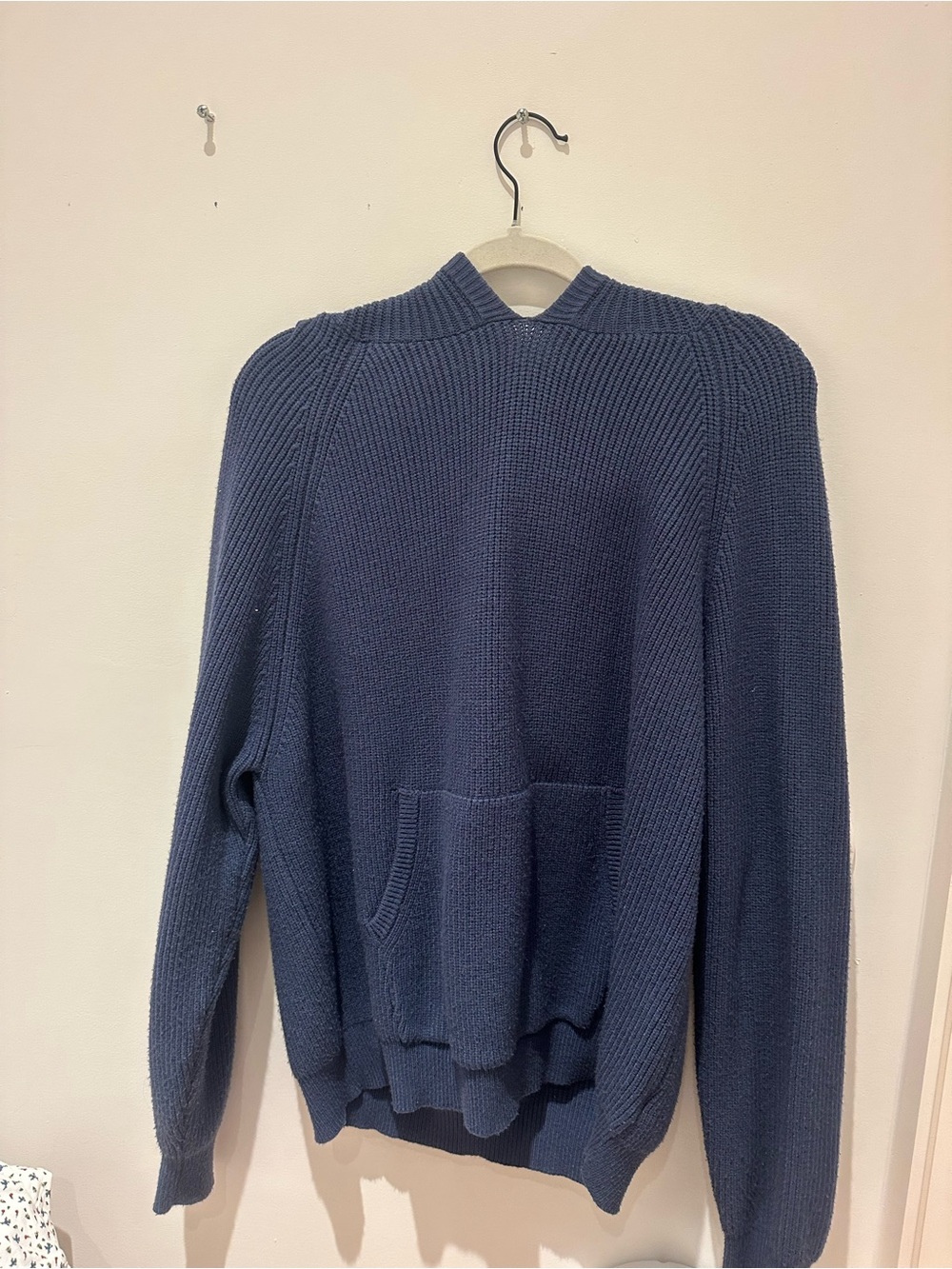 Women’s Edikted Navy Knit Pullover Sweater with Front Pocket